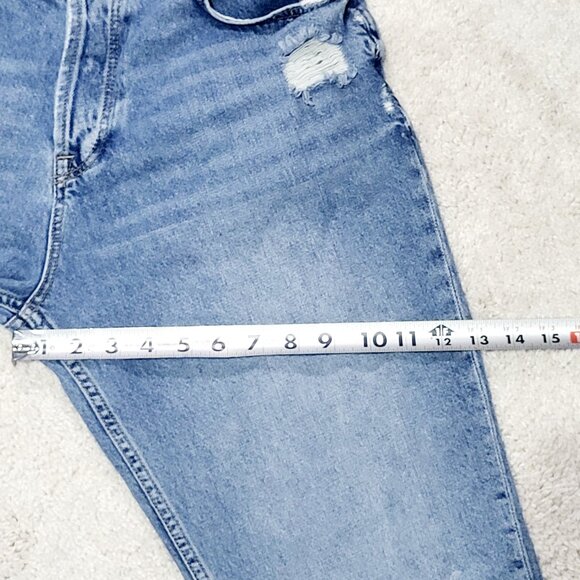 Zara Man Jeans Men 34 Blue Slim Tapered Distressed Embroidered Patchwork Denim - Picture 15 of 16